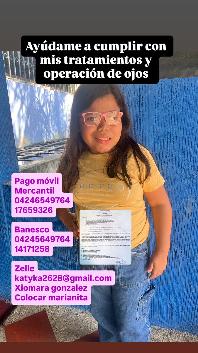 mariani87784922's tweet photo. Saludos hoy no tengo trileptal (anticonvulsivo), decapeptyl  $450 para adquirirlo y lograr la cirugía en mis ojos $4000 cada donativo suma 🙏🏻 gofu en mi biografía 

Pago móvil
Mercantil
04246549764
17659326

Banesco
04245649764
14171258 https://t.co/0pqCgESNWB