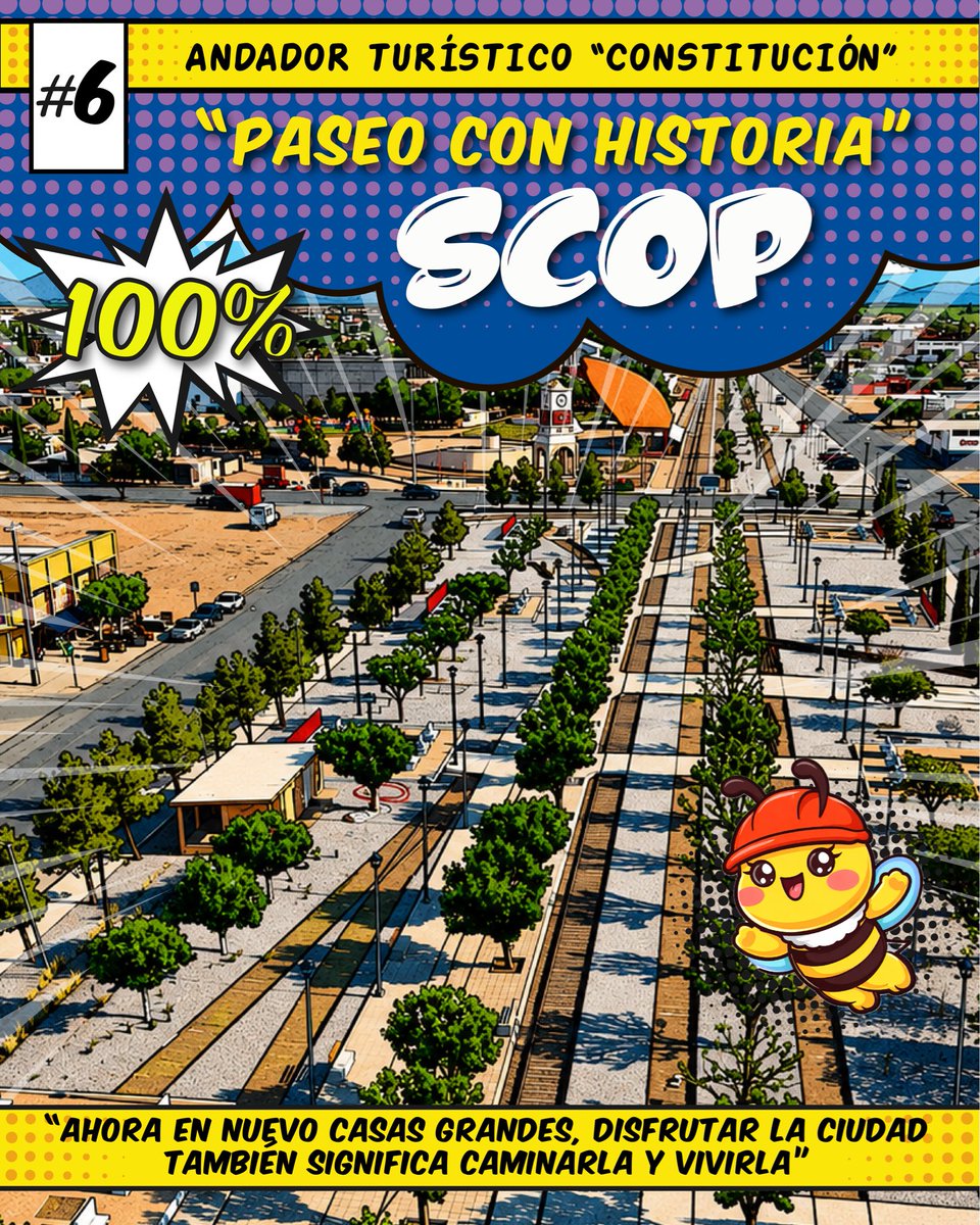 Scop_Chihuahua's tweet photo. El Andador Turístico Constitución es un espacio pensado para disfrutar la ciudad, convivir en familia y brindar a visitantes y habitantes una nueva forma de recorrer Nuevo Casas Grandes.
Un lugar donde el turismo, la comunidad y la identidad se encuentran ✨ https://t.co/BWU5woj3Kd