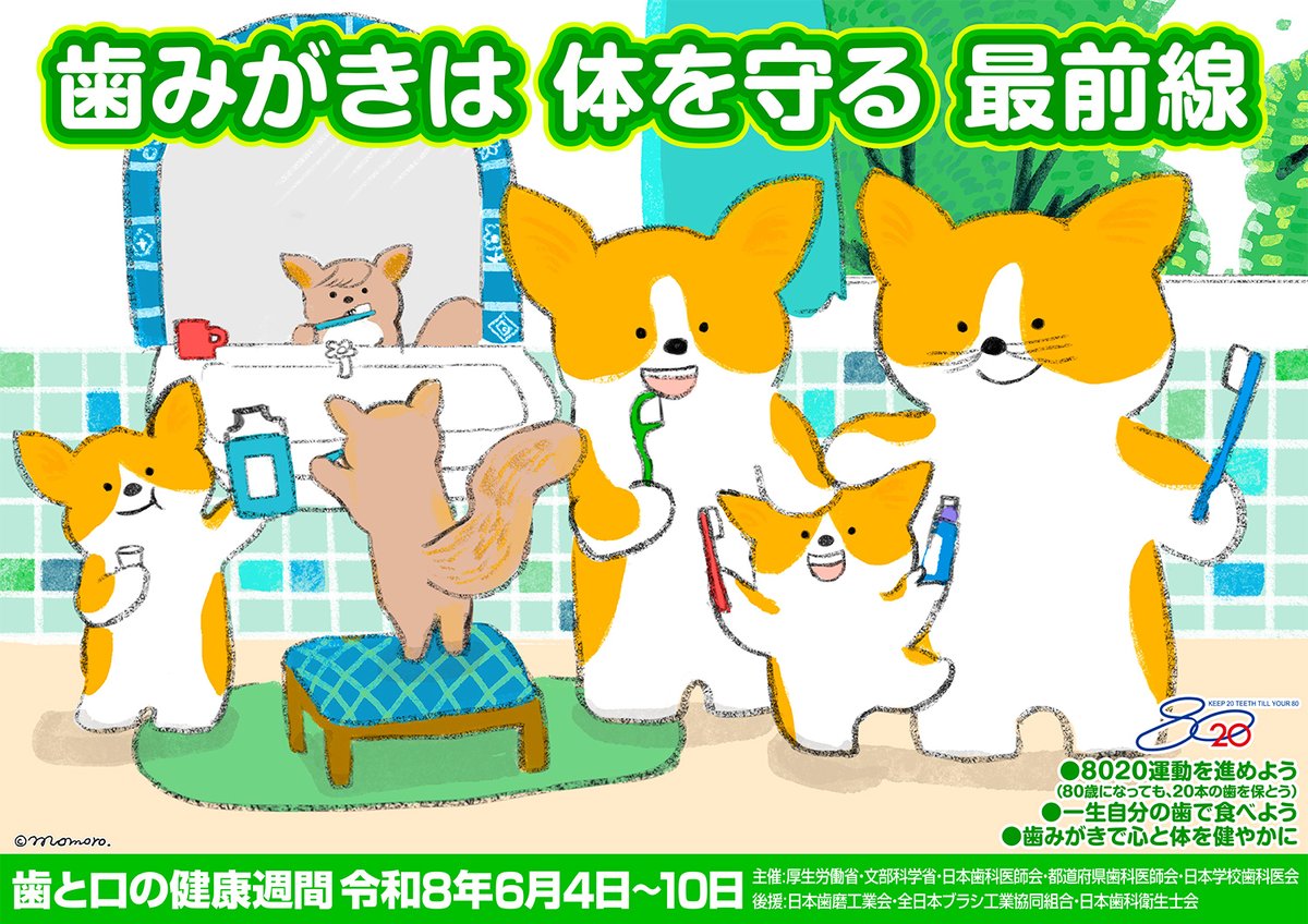 KyotoPrefPR's tweet photo. ／
6/4～6/10は「歯と口の健康習慣」🦷
＼

歯と口の健康を保つため、
✅ゆっくりよく噛んで食べる
✅毎食後歯磨きをする
✅定期的に歯科検診を受診
を心がけましょう！

こちらもご確認ください⏬
https://t.co/wPvLt0KUoY https://t.co/iexT65gKPN