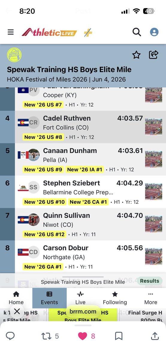 MikeJaytrackxc's tweet photo. #4 Full Mile AT for an Iowa Prep. https://t.co/D7qgBJNrN5