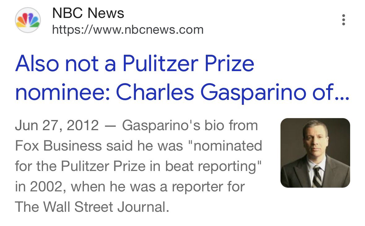 DanielW40094974's tweet photo. @CGasparino @eBay Did you get nominated for a Pulitzer? Sad Ha! https://t.co/NTmxIOjkE8
