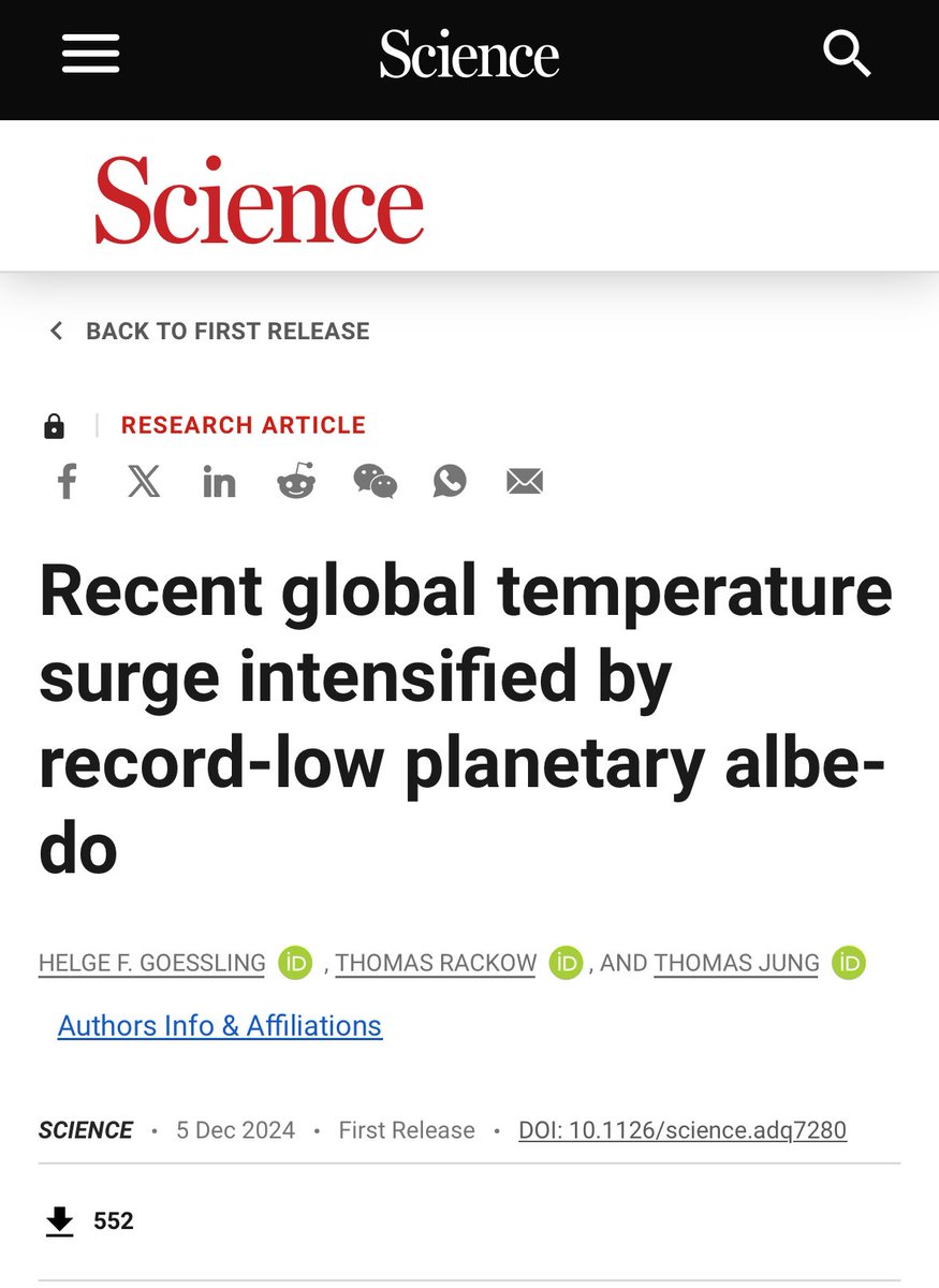 BoundryLayer's tweet photo. @GibbLaytham @epaleezeldin 1) The truth of the matter is the record low albedo is the cause of recent warming…..  I wonder why that is: https://t.co/bKjeuhwLn1