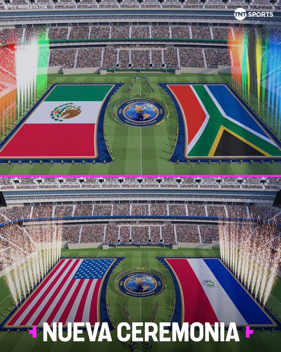 TNTSportsCL's tweet photo. 👀🏆⚽ UN NUEVO CAMBIO PARA LA COPA DEL MUNDO

La FIFA anunció que la ceremonia previa al pitazo inicial sufrió una modificación: ahora, los planteles -incluyendo las suplencias- se formarán alrededor del círculo central, mirándose frente a frente, mientras cantan los himnos nacionales.

¿Qué tal? Más noticias en https://t.co/cRoeOSTQlI 📲💻 Link en la BIO 📍