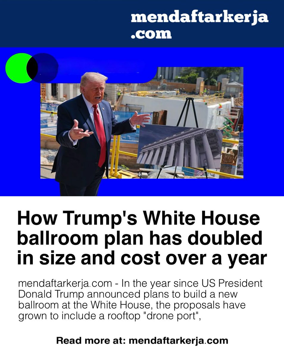 bloombergnow's tweet photo. https://t.co/k7h52tWgQn - How Trump's White House ballroom plan has doubled in size and cost over a year

#trump #whitehouse #uspresident #us #donaldtrump https://t.co/jvCCJy7ksY