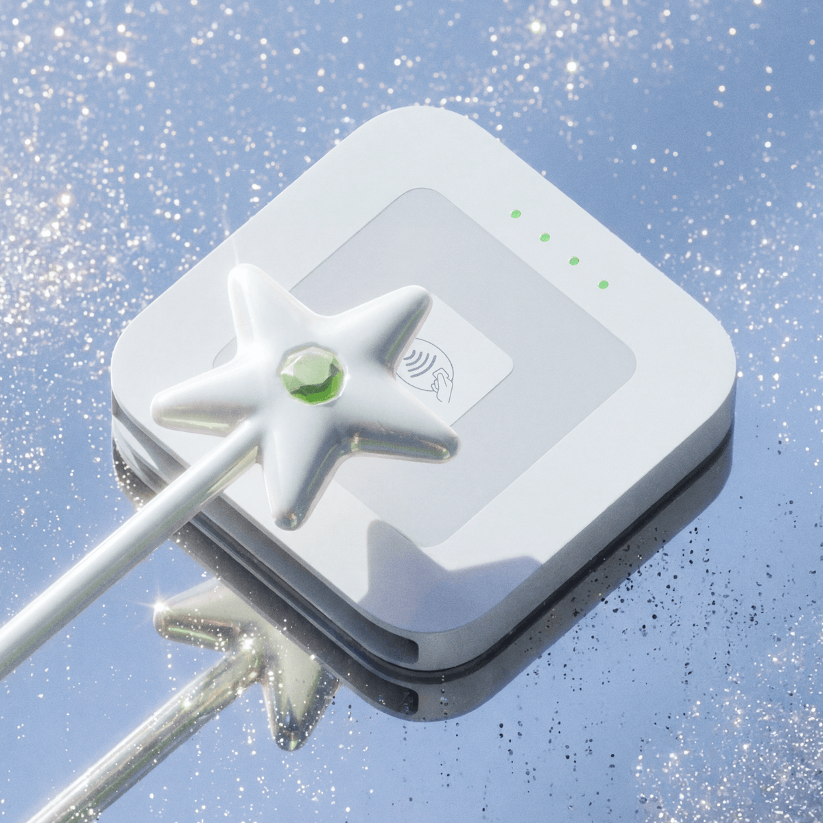 Cointelegraph's tweet photo. 🔥 TODAY: Jack Dorsey's Cash App launches the Cash App Wand, an NFC-enabled star-shaped accessory that lets you make contactless payments on the go. https://t.co/gWBfYldN8m
