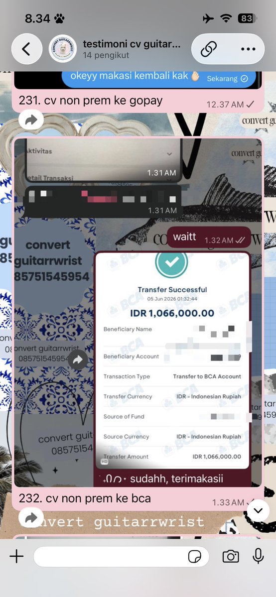 guitarrwrist's tweet photo. aku sudah open yg mau cv saldo prem, non prem, bank, bayar tagihan, dll

- cv non prem ke seabank
- cv non prem ke bca
- bayar pendaftaran mandiri unj
- cv non prem ke seabank https://t.co/DOENxw3Ctp
