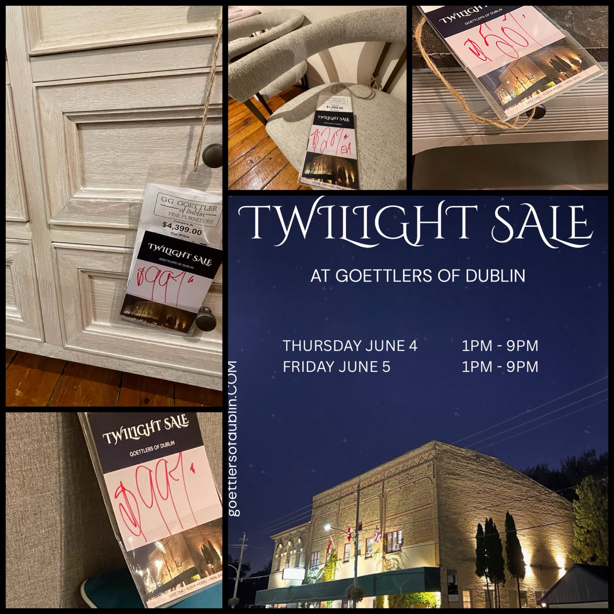 Goettlers's tweet photo. Remember, TWILIGHT SALE is happening today, [ Thursday, 1pm-9pm AND Friday, 1pm-9pm].
.
   We have a lovely William Morris inspired tray for you….just for shopping our stores.
.
   3954 PerthRd 180/ DublinONT
   1-800-265-6584
.
    https://t.co/i10fDrmWiK https://t.co/n4UHlIFrp0