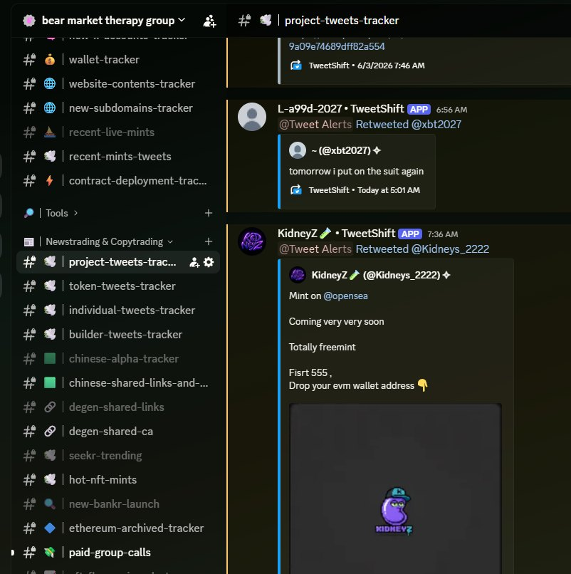 kingmakerxbt's tweet photo. There are 3 types of people:

- Those who think they are the best and leave my server, just before I add few trackers (including contract deployment and recent mints tweets tracker, means we catch almost anything on internet and onchain) that are not available in any other communities or even on their radar.
- Those who chase my community invite links and hope to get a DM from me (RT + like).
- Those who lock in and stay in my community until they win big.

Btw AVA don't have twitter accounts yet. We only have website: https://t.co/SpKSxKbo3n