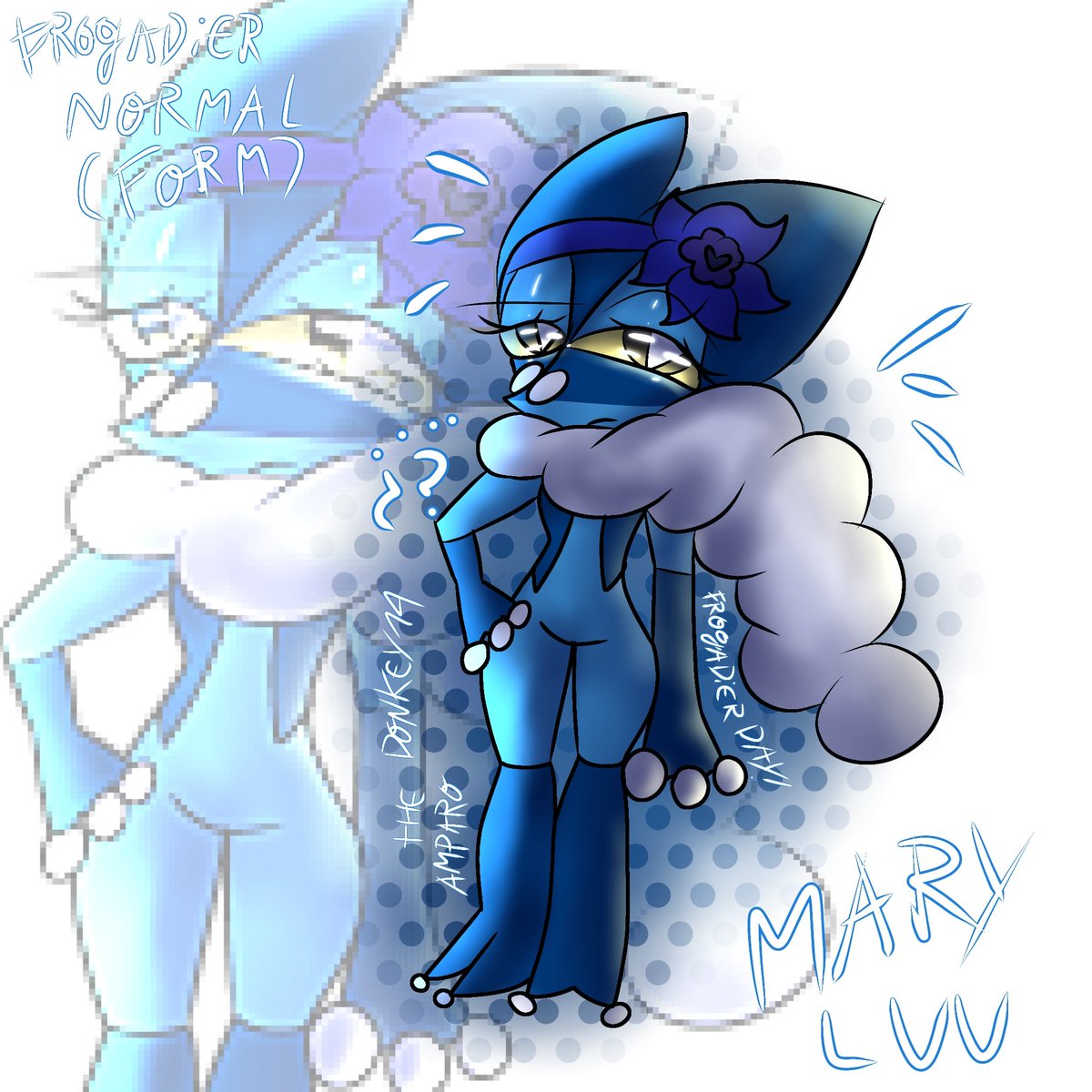 Josefa140619's tweet photo. Happy frogadier day!!!
Mary luu my baby qwq🩵🐸💠🥺
(The her form normal!)
#ゲコガシラの日 #Frogadier #Oc #Pokemoneventsunufortune #Art https://t.co/PaTHxxMe71