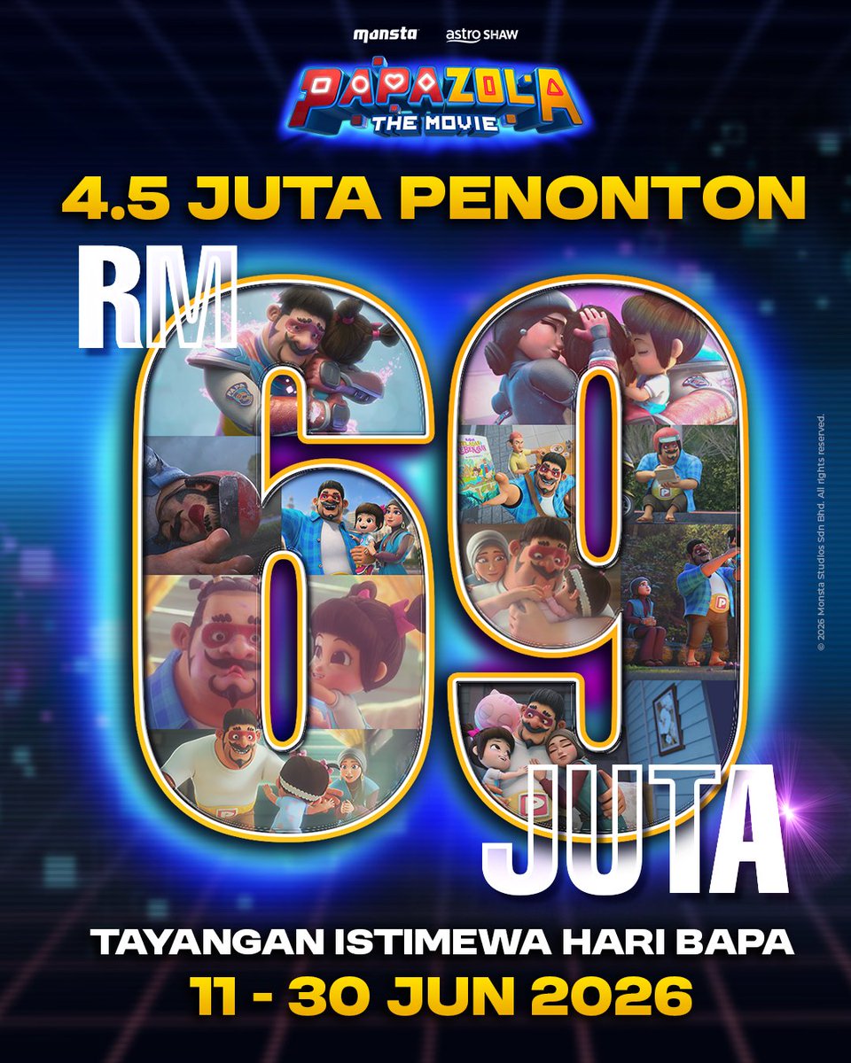papapipizola_'s tweet photo. BERNAMA | MONSTA memaklumkan tayangan khas di hampir 50 pawagam terpilih, hadir dalam versi khas dengan kandungan tambahan buat para peminat.

"Bersempena dengan Hari Bapa, kami ingin memberikan peluang kepada penonton untuk kembali menikmati filem ini di pawagam bersama-sama insan tersayang."