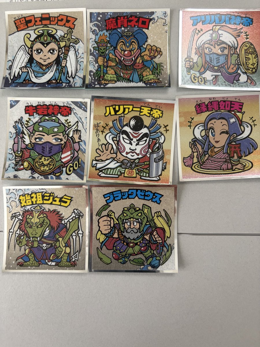 n1ove1's tweet photo. 浮世絵ビックリマン交換希望

希望　4ヘラクライスト、5スーパーデビル、23一本釣り神帝

提供　写真 https://t.co/7x3zJn62rn