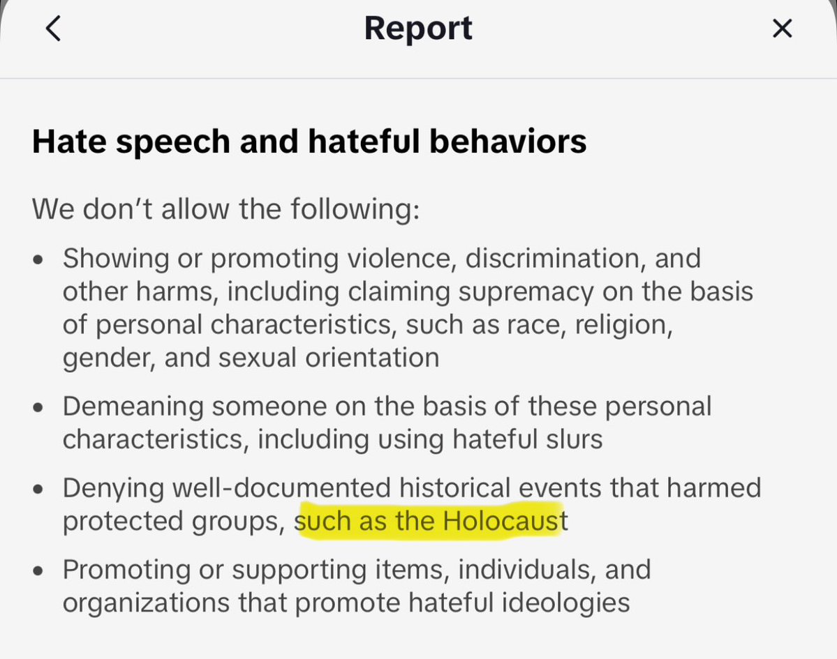 RedPillMediaX's tweet photo. ⚡️🇮🇱 TikTok’s new terms of service prohibits users from “denying well documented historical events” and only gives one example, the Holocaust. https://t.co/tpPOqivGsW