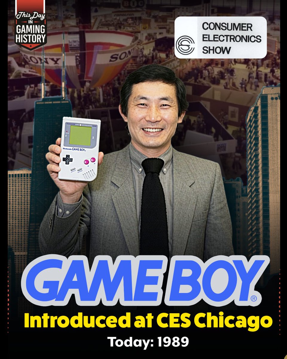 ThisDayGaming's tweet photo. 37 years ago today — Nintendo unveiled the Game Boy

On this day in 1989, Nintendo introduced the Game Boy, a handheld. It kicked off a legacy of iconic successors and cemented itself as a cultural touchstone that defined portable gaming for generations. https://t.co/iOs7i5ZuZT