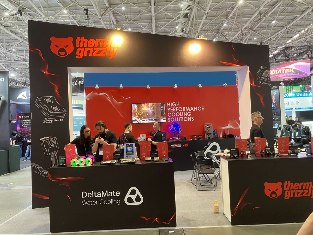 TechAceJP's tweet photo. 【COMPUTEX 2026】
Thermal Grizzlyブースで気になった新製品👀
✅ WireView Pro II Noctua Edition
✅ Thermal Grizzly初のケースファン「DeltaMate Purrformante」
Noctuaとのコラボモデルに加え、ケースファン市場にも参入。
今後もThermal Grizzlyらしい製品展開に期待です！
#COMPUTEX2026 https://t.co/g3n4LpKrHk