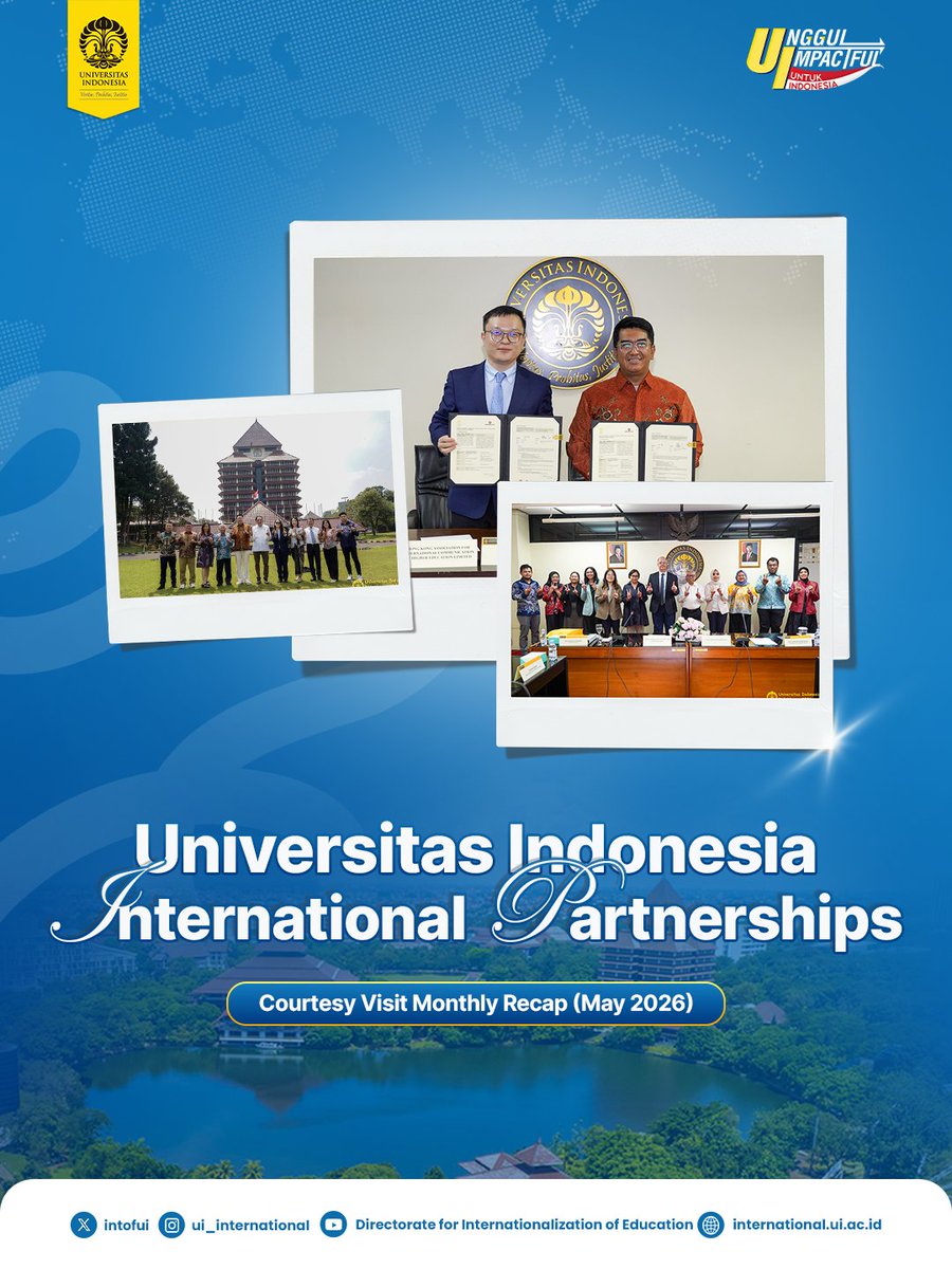intofUI's tweet photo. Universitas Indonesia continues to redefine the boundaries of global academic collaboration. UI hosted a series of high-level strategic dialogues with esteemed global institutions, further solidifying our position as a dynamic hub for educational innovation. https://t.co/eW4mCo1q9K