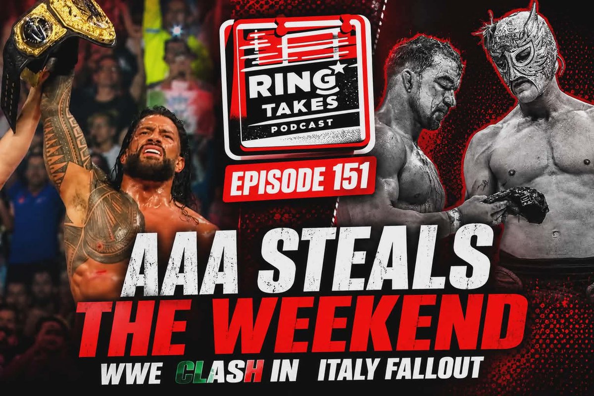 RingTakes's tweet photo. 🚨 Episode 151 🚨

We're recording Episode 151 and the full episode will be available tomorrow!

On this week's show, we'll be covering:

🔥 Full review of Clash in Italy
🎭 Our reaction to the Mask vs. Mask Match from Noches de los Grandes
👑 The opening rounds of the King of the Ring Tournament
👑 The opening rounds of the Queen of the Ring Tournament from RAW

It's been a huge week across the wrestling world, and we've got plenty to discuss. Make sure you're subscribed so you don't miss the episode when it drops tomorrow!

What are your biggest takeaways from this week's shows? Let us know below 👇

#WWE #WWERaw #ClashInItaly #KingOfTheRing #QueenOfTheRing #WrestlingTwitter #WrestlingCommunity #WrestlingPodcast #ProWrestling #WWEUniverse
