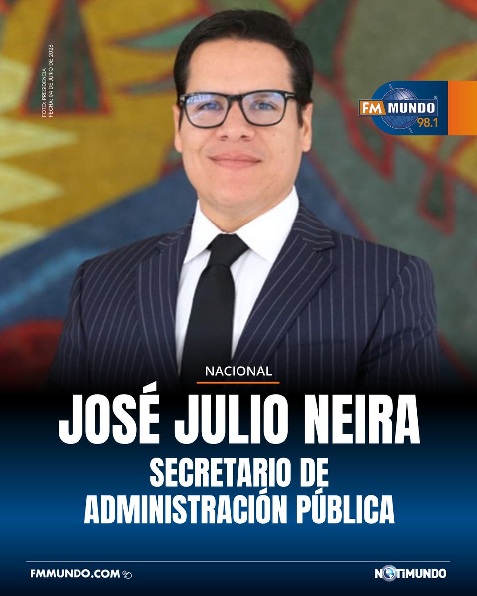notimundoec's tweet photo. 🇪🇨#Ecuador | José Julio Neira es el nuevo secretario de la Administración Pública, Planificación y Gabinete. 

🔗https://t.co/cAn7vJ9ShE

#FmMundo, 100% digital 📲 https://t.co/3uhw3VMfxn