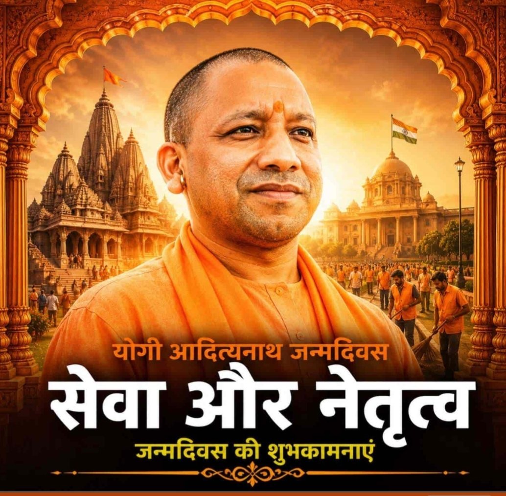 KailasSanatani's tweet photo. 🎉 उत्तर प्रदेश के यशस्वी मुख्यमंत्री योगी आदित्यनाथ जी को जन्मदिवस की हार्दिक बधाई एवं शुभकामनाएं। 🎂

ईश्वर से प्रार्थना है कि आपको उत्तम स्वास्थ्य, दीर्घायु एवं निरंतर जनसेवा की शक्ति प्रदान करें। आपके नेतृत्व में राष्ट्र एवं समाज की सेवा के कार्य निरंतर आगे बढ़ते रहें तथा आप नए कीर्तिमान स्थापित करें।

जन्मदिवस की अनंत शुभकामनाएं! 🌹🙏

Yogi Adityanath #HappyBirthdayYogiJi #YogiAdityanath #BirthdayWishes