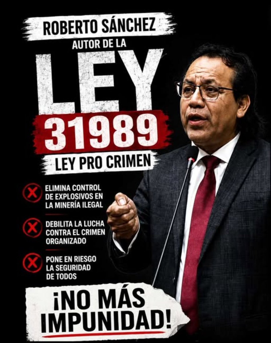 FortalezaDemocr's tweet photo. @RobertoSanchP La única Ley pro crimen es tuya, Ley 31989.
Castillo y tú se han ganado un lugar en el infierno por mentirle y aprovecharse de la población vulnerable del Perú. https://t.co/g4P8JZbsFx