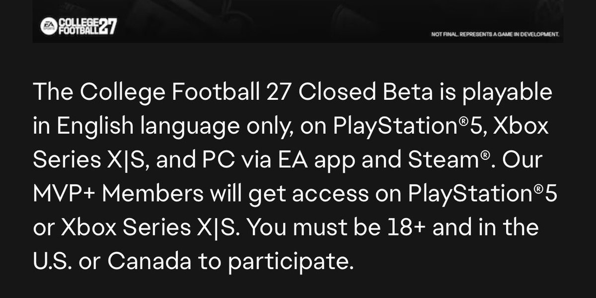 HunterTabor5's tweet photo. @MikeStrawMedia Do you happen to know if beta will be on pc? Or did they misspeak in the deep dive? No listing on steam or ea website for pc https://t.co/Vaik2NdfCf