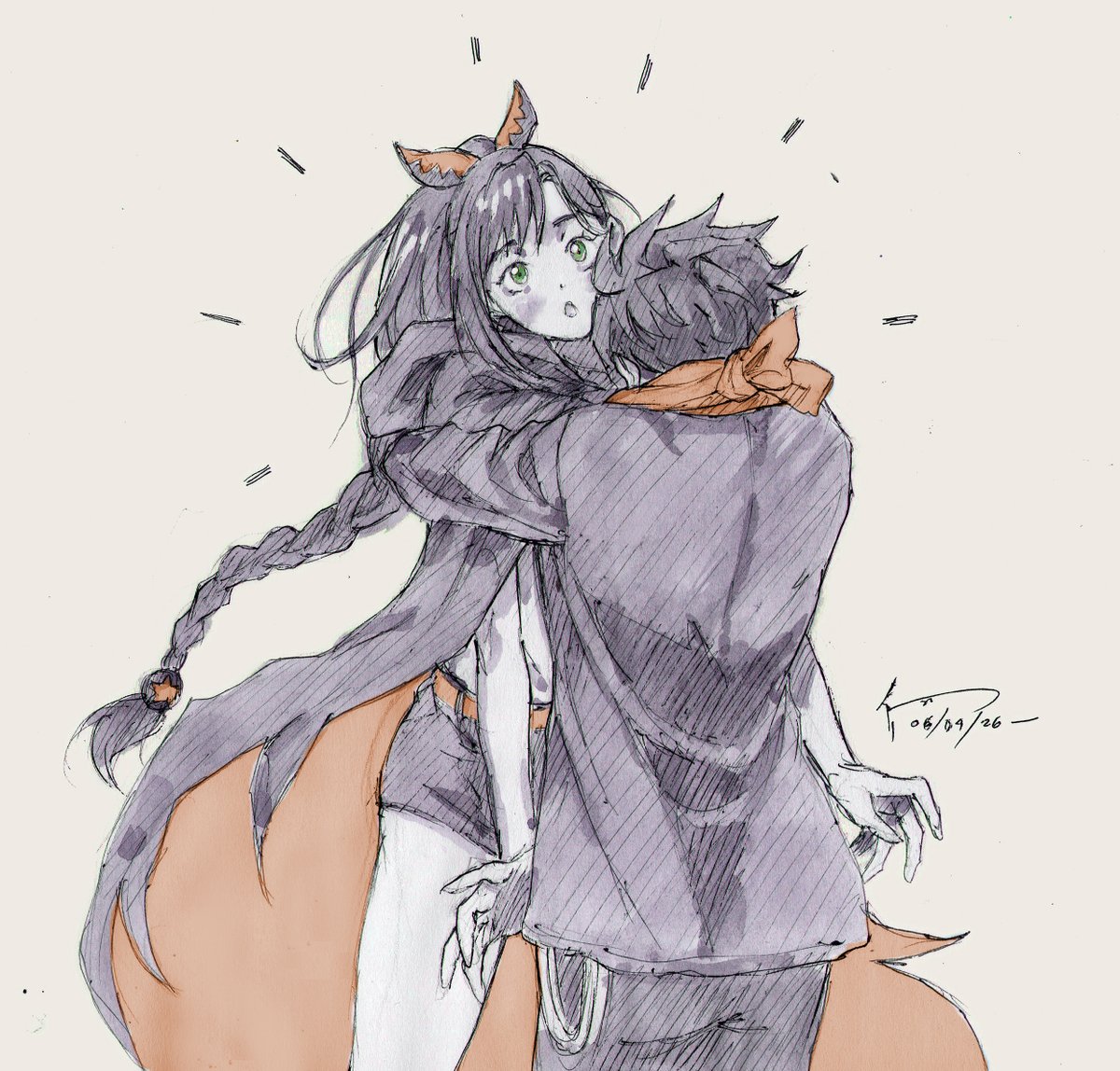 DominicIan4's tweet photo. I thought Subaru was done suffering, but the new season just quadrupled it. But him hugging Shaula in the latest episode was cute. Here's some drawings of scorpion tail lady. 

#shaula #rezero #natsukisubaru #anime #drawing https://t.co/kE2d1uUs46