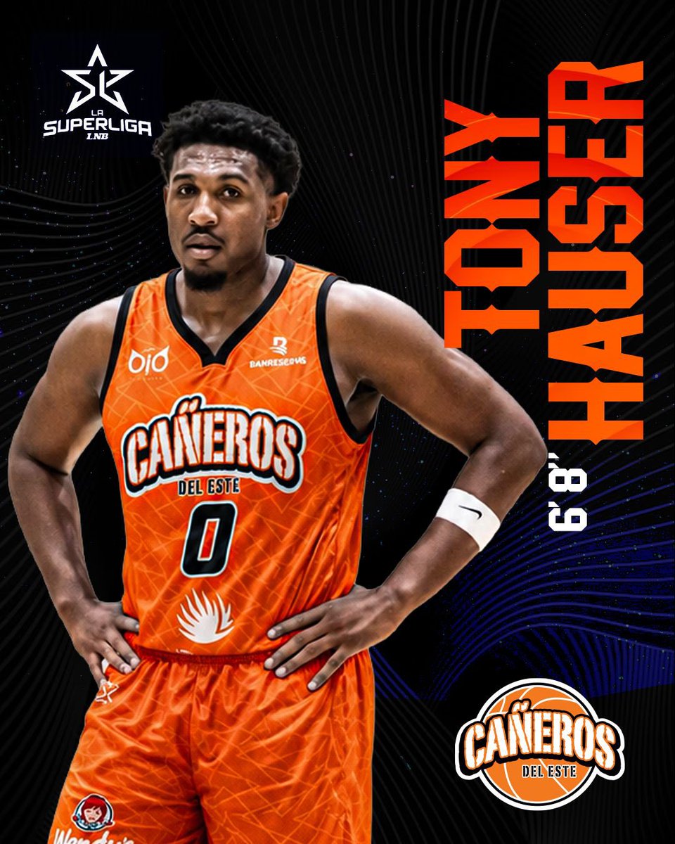canerosdeleste's tweet photo. Informamos la contratación del jugador Tony Hauser un ala-pivot de 6’ 8” de estatura de 26 años. Hauser viene listo para dar Caña, sustituye a Quatarrius Wilson.

Welcome to Cañeros Big Tone! https://t.co/63mXrhtbig