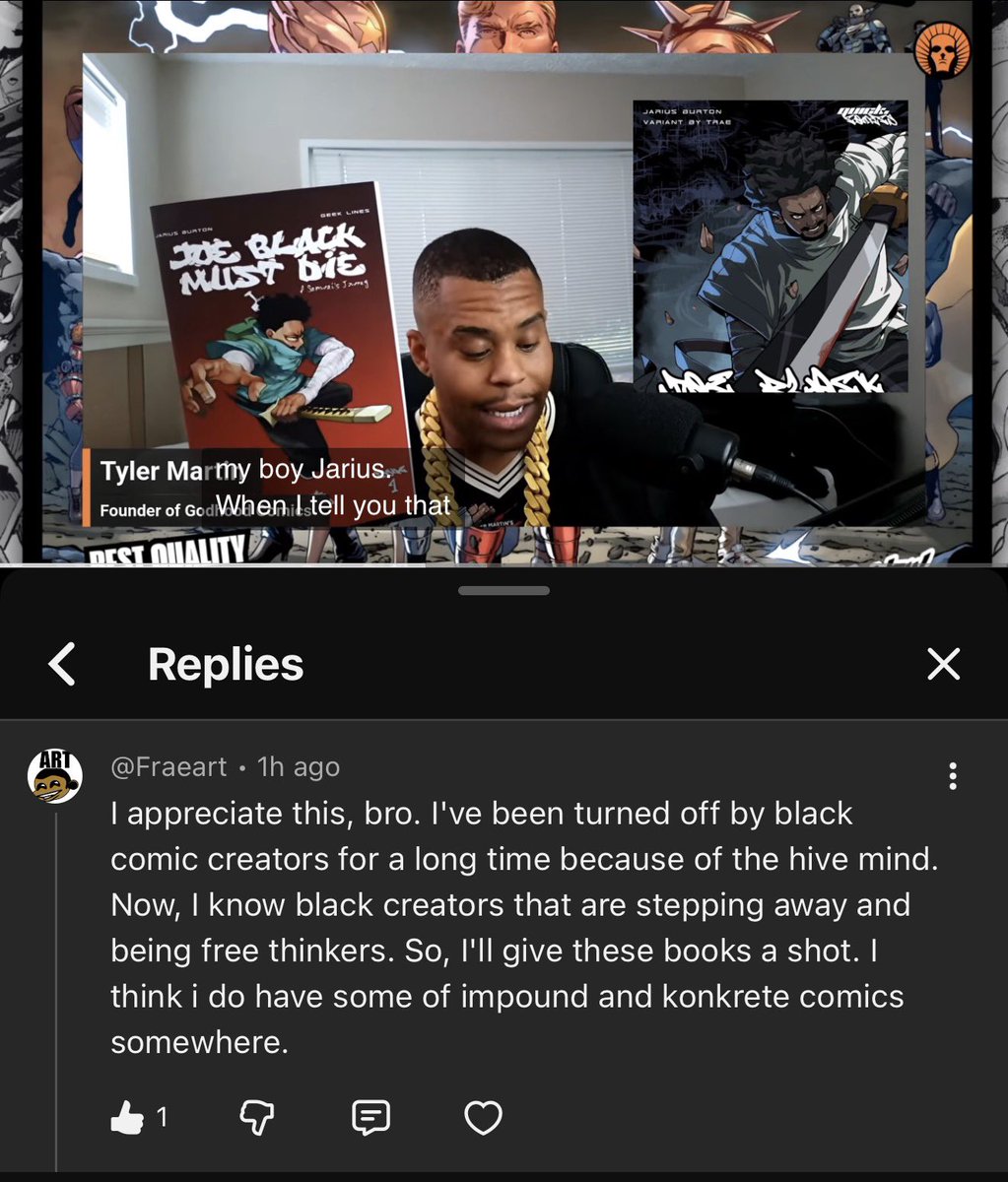 godhoodcomics's tweet photo. More and more black comic creators are walking away from the black indie comics hive-mind and rejecting the manipulation, gatekeeping, and social pressure that have dominated these spaces for far too long. Many are tired of being told what they should create, what they should believe, and which causes they must support to belong. What was presented as community and solidarity has too often become performative activism, ideological conformity, and the exploitation of black creators for broader social and political agendas. Now, creators are saying enough is enough. They’re choosing independent thought, creative freedom, and a renewed focus on what matters most: making incredible comics and telling unforgettable stories. We’re proud to be leading that charge. Watch now and join the conversation: https://t.co/xnvdGdMHPO