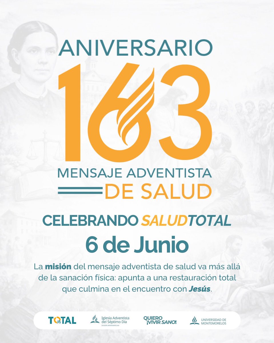 ADS_BrendaP's tweet photo. #163Aniversario #SaludTotal
#MensajeDeSalud #Misión
#QuieroVivirSano #IglesiaAdventista https://t.co/ReNICRrtxG