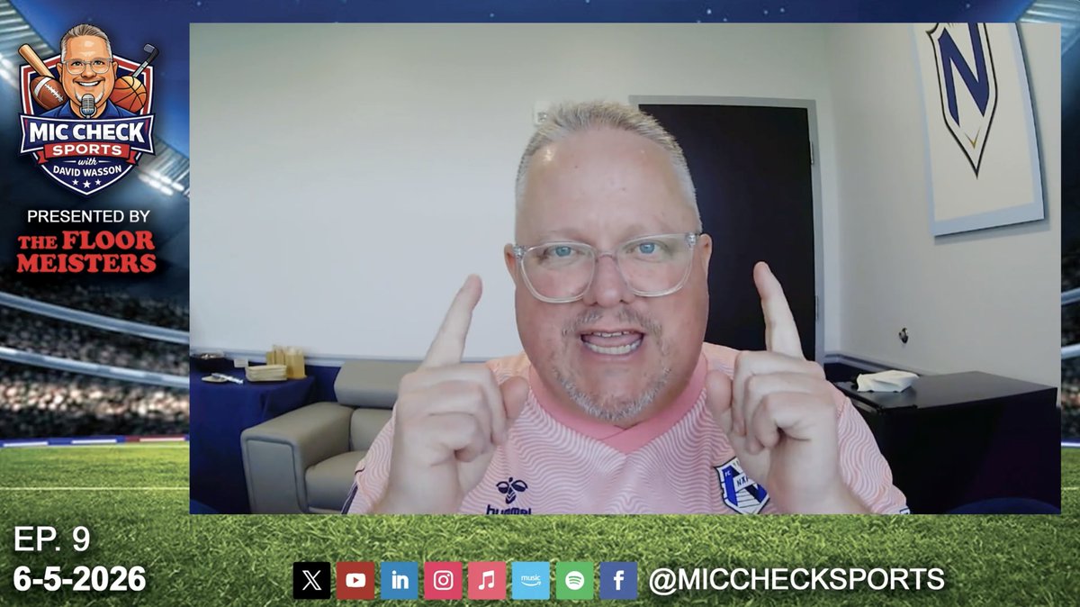 MicCheckSports's tweet photo. 🚨EP. 9 IS LIVE🚨
 
Mic Check Sports for June 5, 2026 is here, featuring @FL_Everblades coach/GM Brad Ralph talking @ECHL Kelly Cup Finals and @ESPNdirocco talking @Jaguars football in #DUUUVAL!

Presented by The Floor Meisters in Naples... It's MIC CHECK SPORTS!

VIDEO: https://t.co/nNXuCO3JyU
AUDIO: https://t.co/NPc3et6IuV