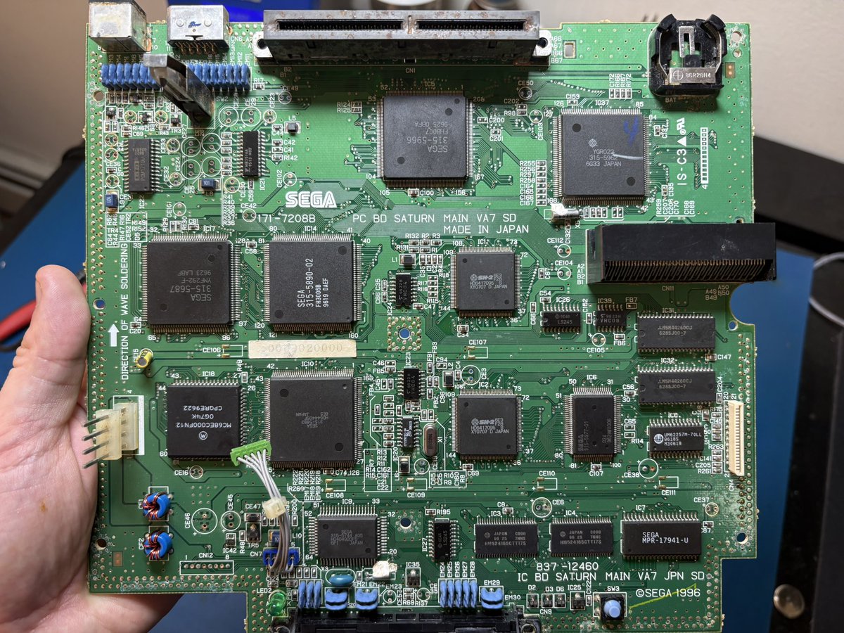 iFixRetro's tweet photo. Sega Saturn system recapped! Replace the capacitors on the system to ensure that sound, power and image continues to work in the long run! Lens has been swapped out as well. https://t.co/YWV6n3yiOI