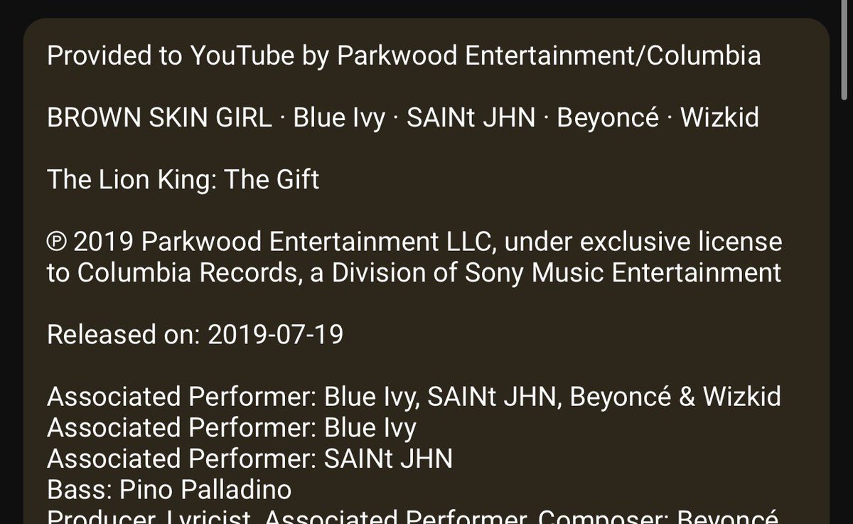 starryxpluto's tweet photo. @MrJaredBarnes @B7Album Someone used DistroKid and paid for the custom label tier. I checked on YouTube major labels always have a publishing year and on Spotify the source is just Parkwood/Columbia not the long credit https://t.co/bs4QyqBHUi