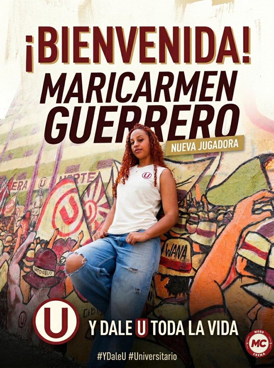 Modocrema's tweet photo. ¡BIENVENIDA AL ÚNICO GRANDE, MARICARMEN! 🏐

Le damos la bienvenida oficial a Maricarmen Guerrero, quien llega para defender la camiseta del único grande con pura garra, bloqueo y entrega en cada partido.

¡A dejarlo todo por estos colores, Maricarmen! 🙌✨

#YDaleU #VoleyCrema https://t.co/q0TAaLkzxI
