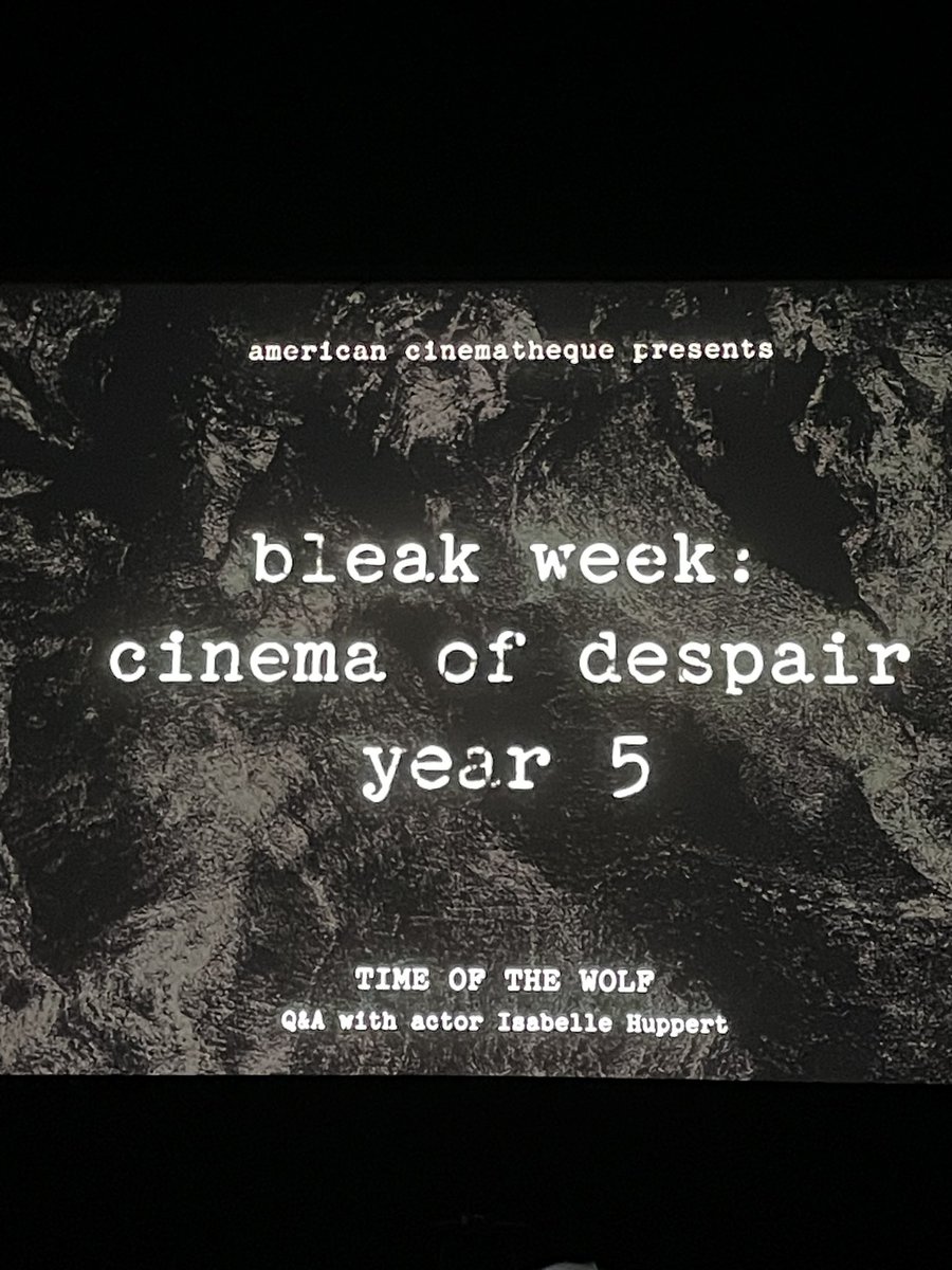 TheRealWillLink's tweet photo. Seeing the incomparable Isabelle Huppert in the only Michale Haneke film I’ve never seen before, as part of Bleak Week @am_cinematheque. https://t.co/02FkjGWeLE