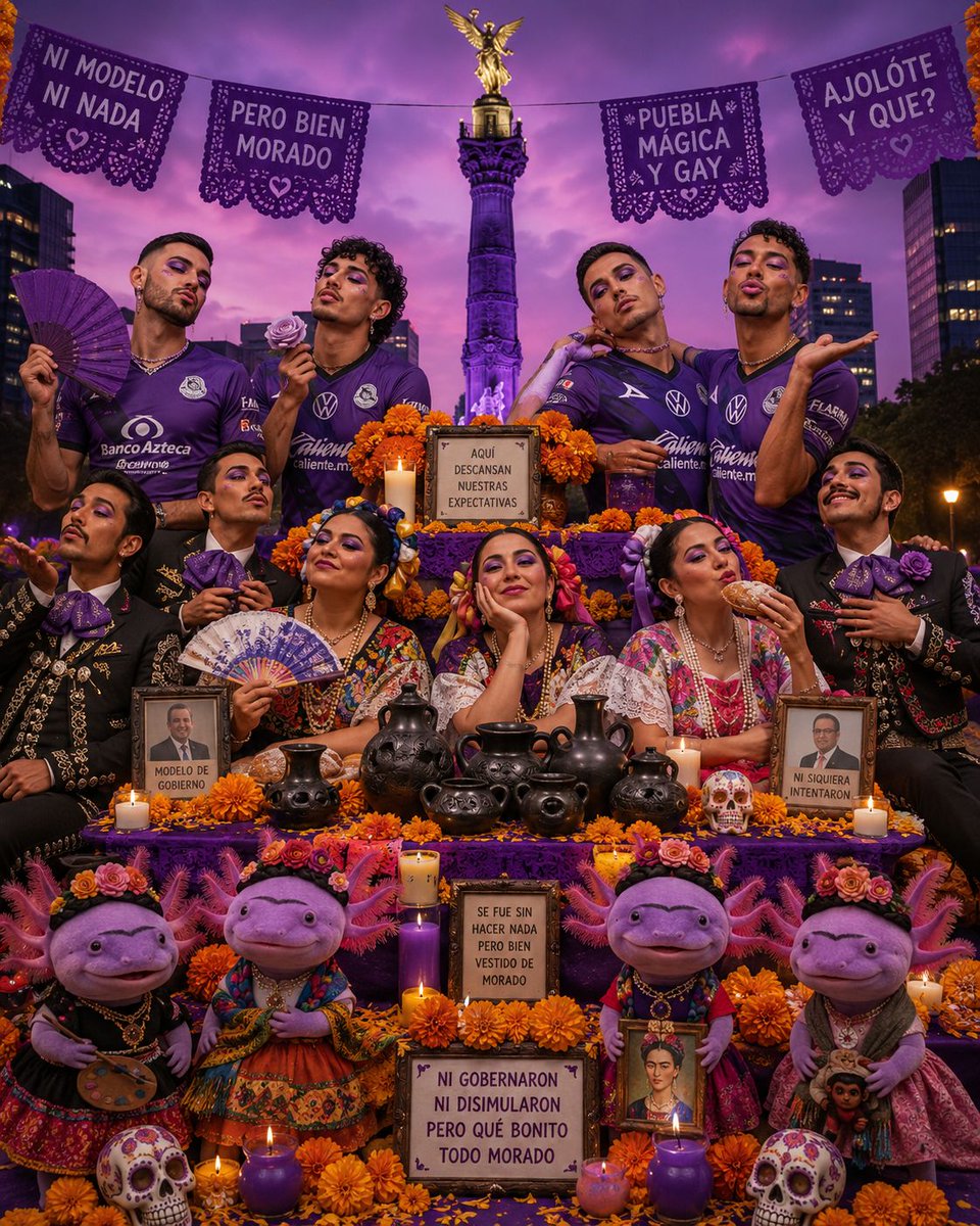 SaidToscano_'s tweet photo. @TuTiaSandra Dijera Oomfie, habrá futbolistas geis con marichis, chinas poblanas, barro negro, y ajolotes morados vestidos de Frida Kahlo https://t.co/LOMnJBkAT0