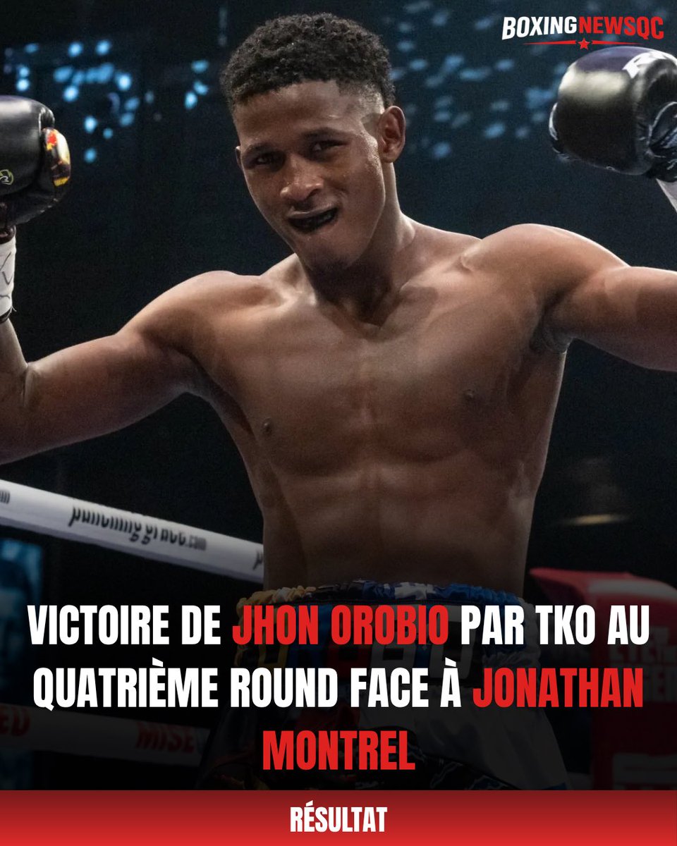 BoxingNewsQC's tweet photo. UNE AUTRE DÉMOLITION SIGNÉE OROBIO 💥

Comme à son habitude, Jhon Orobio a offert une performance dévastatrice en surclassant complètement son adversaire, Jonathan Montrel, avant de l’arrêter au 4e round.

#RamirezRichards | #BoxingNewsQC https://t.co/L0D1iHteT8