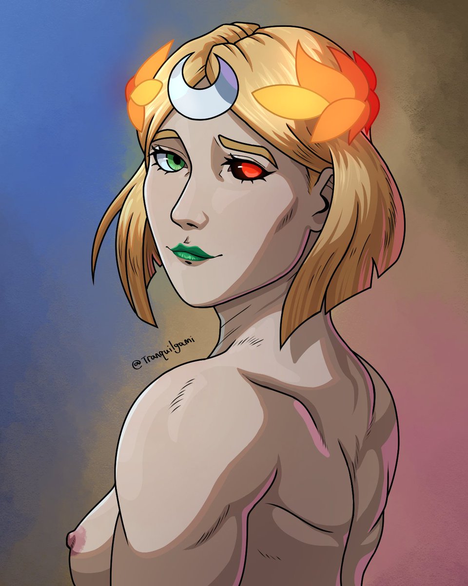 tranquilgami's tweet photo. Melinoe from #hadesgame for Pride Month, including a bi color scheme. https://t.co/IW775E0k7o
