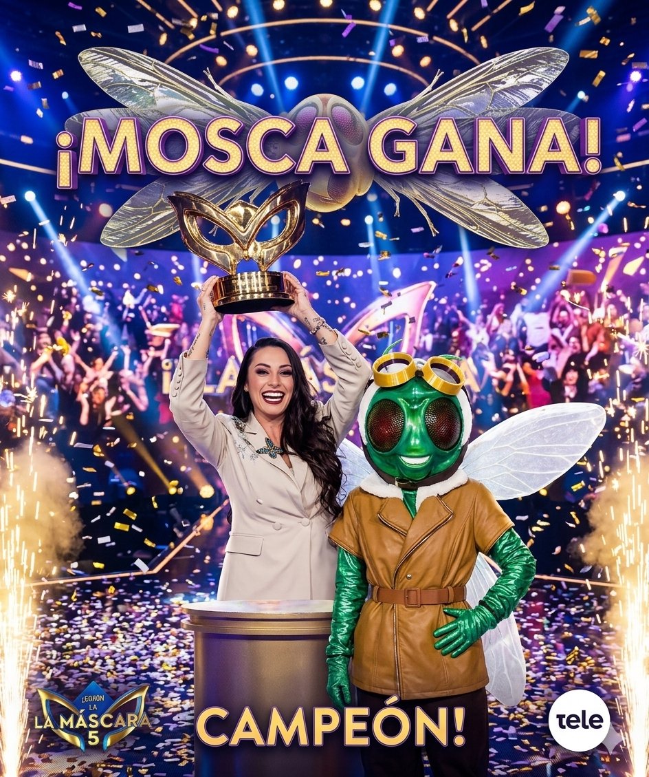 TeleRatingUY's tweet photo. 🎭 • MOSCA ES🪰...¡VANESA BRITOS!
 LA GANADORA DE ¿QUIÉN ES LA MÁSCARA? 5 

#LaMáscaraUY https://t.co/E93lCjJi2r