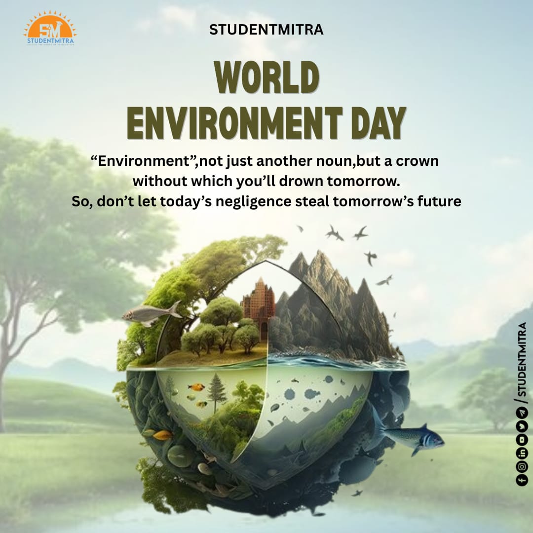 _studentmitra's tweet photo. 🍀Nature is not just our home 🌎, it is the source of every breath we take and every life we cherish 🍁. Let us safeguard its beauty and resources before they become memories for future generations 🍂.
Be the change our planet needs ✊🌱.
#WorldEnvironmentDay
#StudentMitra https://t.co/EcVYmGp7xk