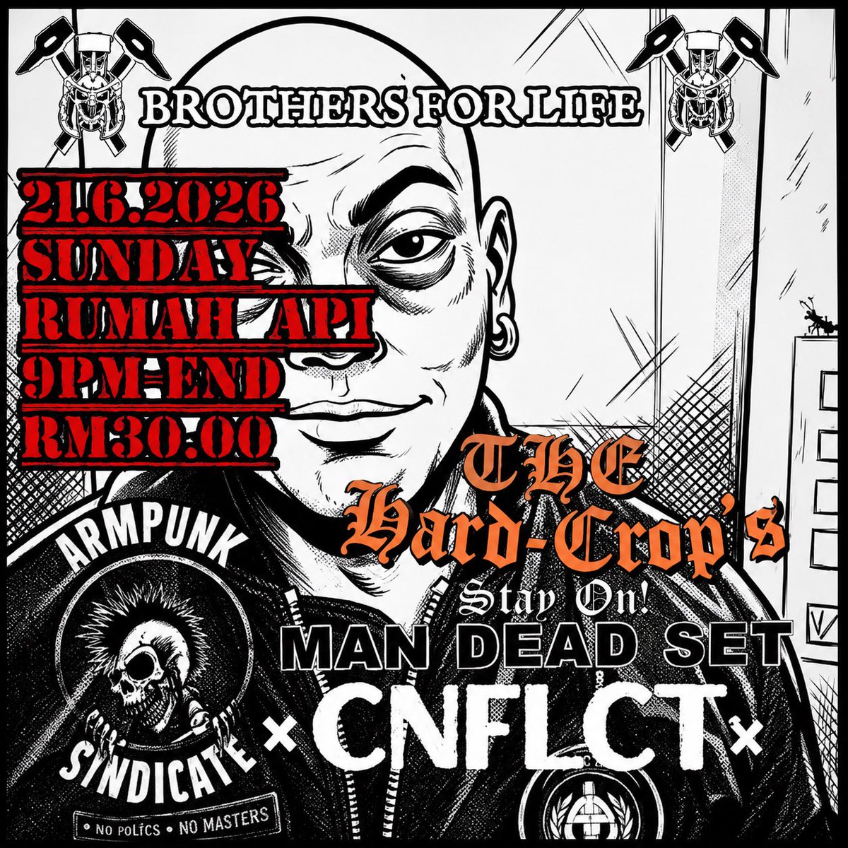 RumahApi2's tweet photo. BOTHERS FOR LIFE
21 JUNE
SUNDAY
9PM
RM30

BANDS:
THE HARD-CROP'S
MAN DEAD SET
ARMPUNK SINDICATE
​xCNFLCTx https://t.co/vEiKnaHn8e
