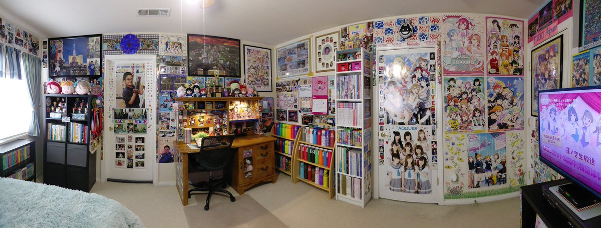 NitipatSion's tweet photo. Look what happens after 9 years of long hard work of bedroom completions since Aqours first live at Anime Expo in 2017.

All the cleaning maintenance and construction framework took many years ever since this was done and now 9 years later it’s now officially done. https://t.co/3zPu8UDsl5