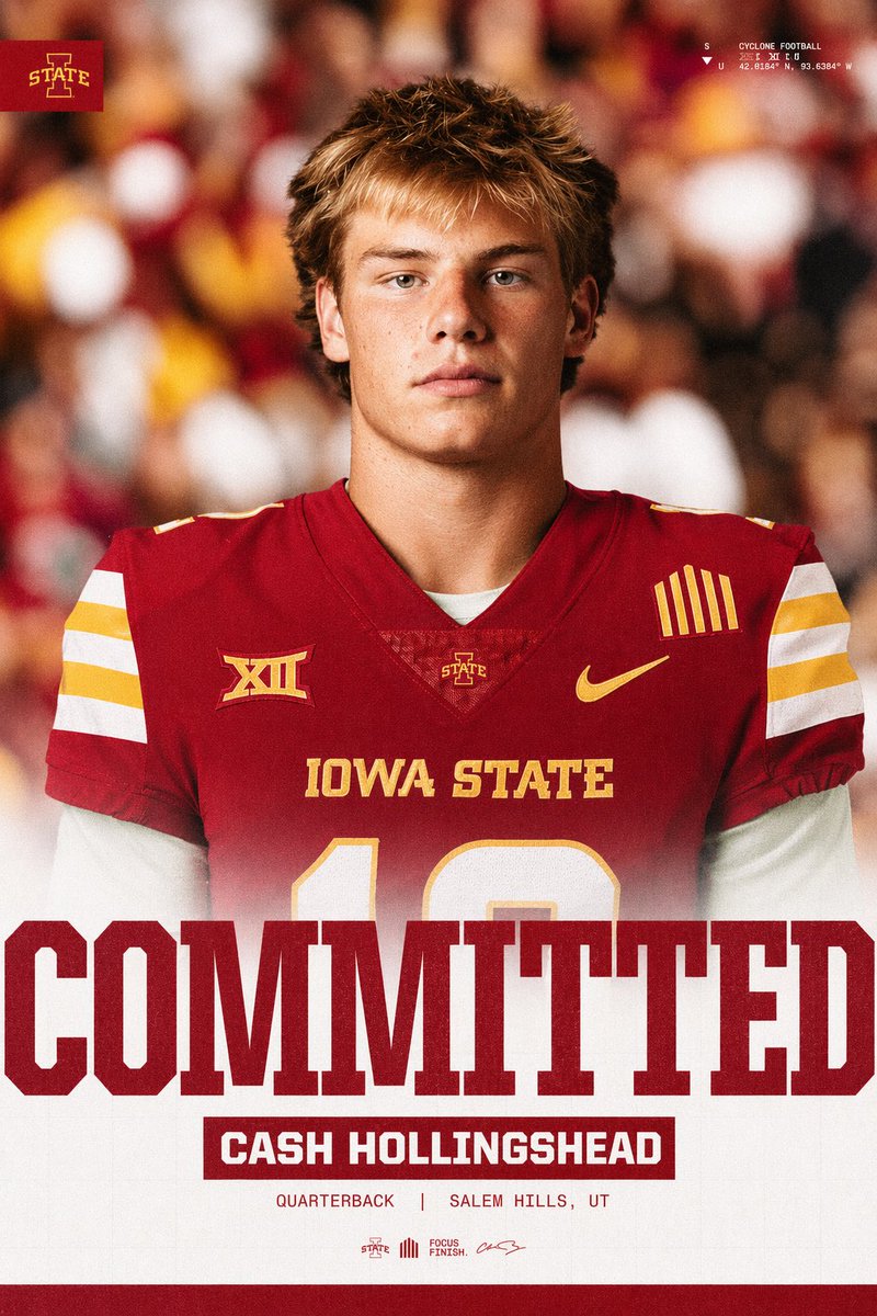 DC_Hollingshead's tweet photo. Blessed to be committed to Iowa State University.

Grateful for my family, all my coaches and teammates, and above all, thank you to my Heavenly Father!

Can’t wait to get to work!
@ISURogers3 @Coach_Roehl @CoachHeck_ @CycloneFB
 #goCyclones🌪️ https://t.co/U1hRS29xG3