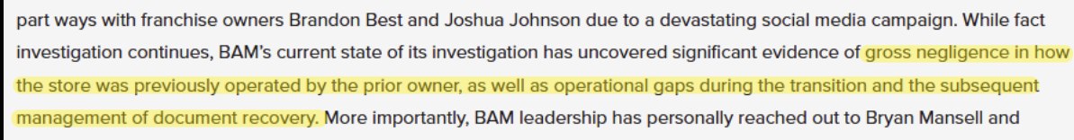 pepsbb's tweet photo. No way they're trying to blame the previous store owner who had all of an afternoon to do all the transition work because they fired her. https://t.co/vmdIh7QUvR