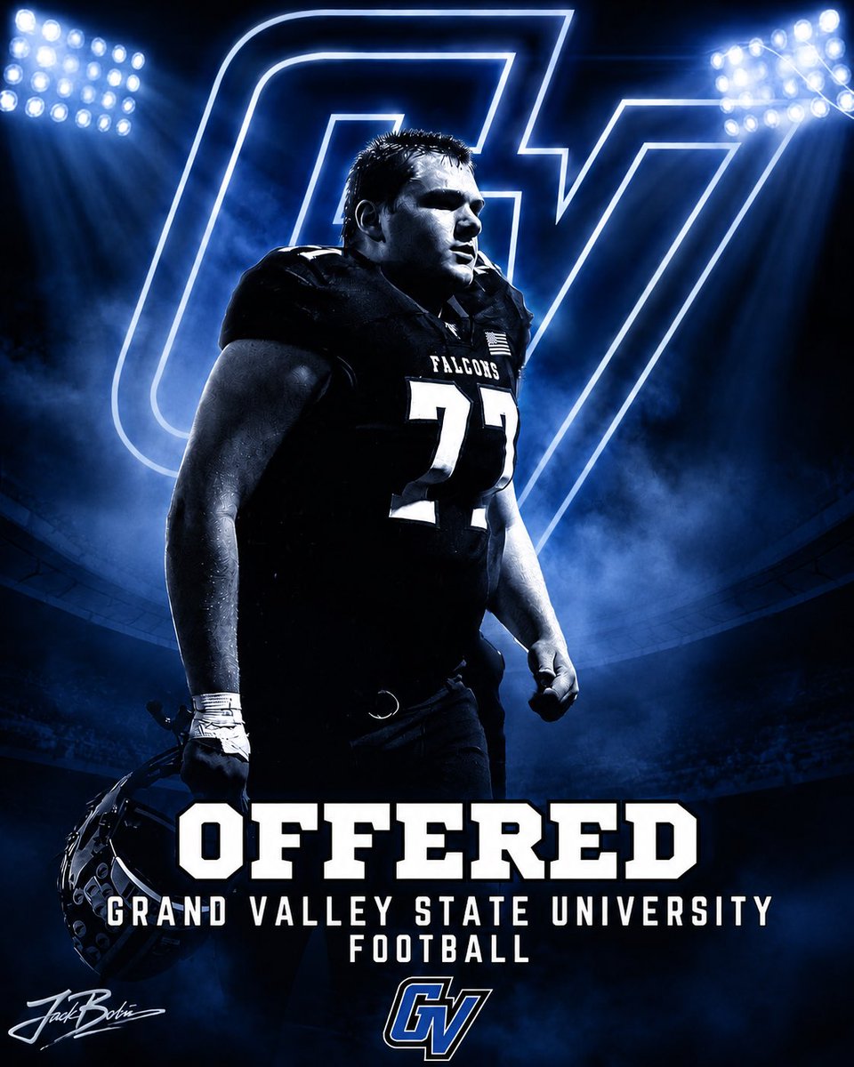 Jack_Bobin77's tweet photo. After an amazing conversation with @CoachWooster I am blessed to receive an offer from @gvsufootball ‼️Huge thank you to all of the coaches at GVSU for giving me this amazing opportunity‼️ @CoachLouisGVSU @CoachCooperGVSU @CoachCJGermany @CoachGollman @CoachMacCarruth 

@AllenTrieu @BossHogAcad @DOFRecruiting @TheD_Zone @statechampsmich @MichFBFrenzy @MIexposure @PrepRedzoneMI @alex_pallone @claney101 @CoachMoore1001 @DCHS_Football14 @DivineChildAthl @Optimus_Barbell @sixstarfootball @PlayBookAthlete @nxt1sports @nxtrndusa