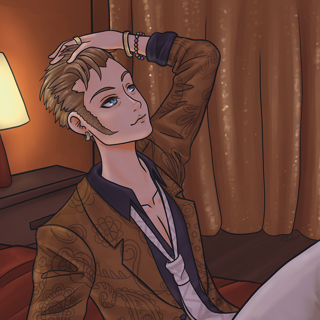 FlalachanVT's tweet photo. There's a lack of Balthier fanart on my feed and so I'm starting it off!! 😤

Balthier unwinding 🤤😳

He's so hot (as always) and I am so glad he's in Dissidia Duellum!
I am ready to pounce at him offscreen LOL 

#DDFF #DISSIDIA #FF12 https://t.co/TrWwzWFMq0