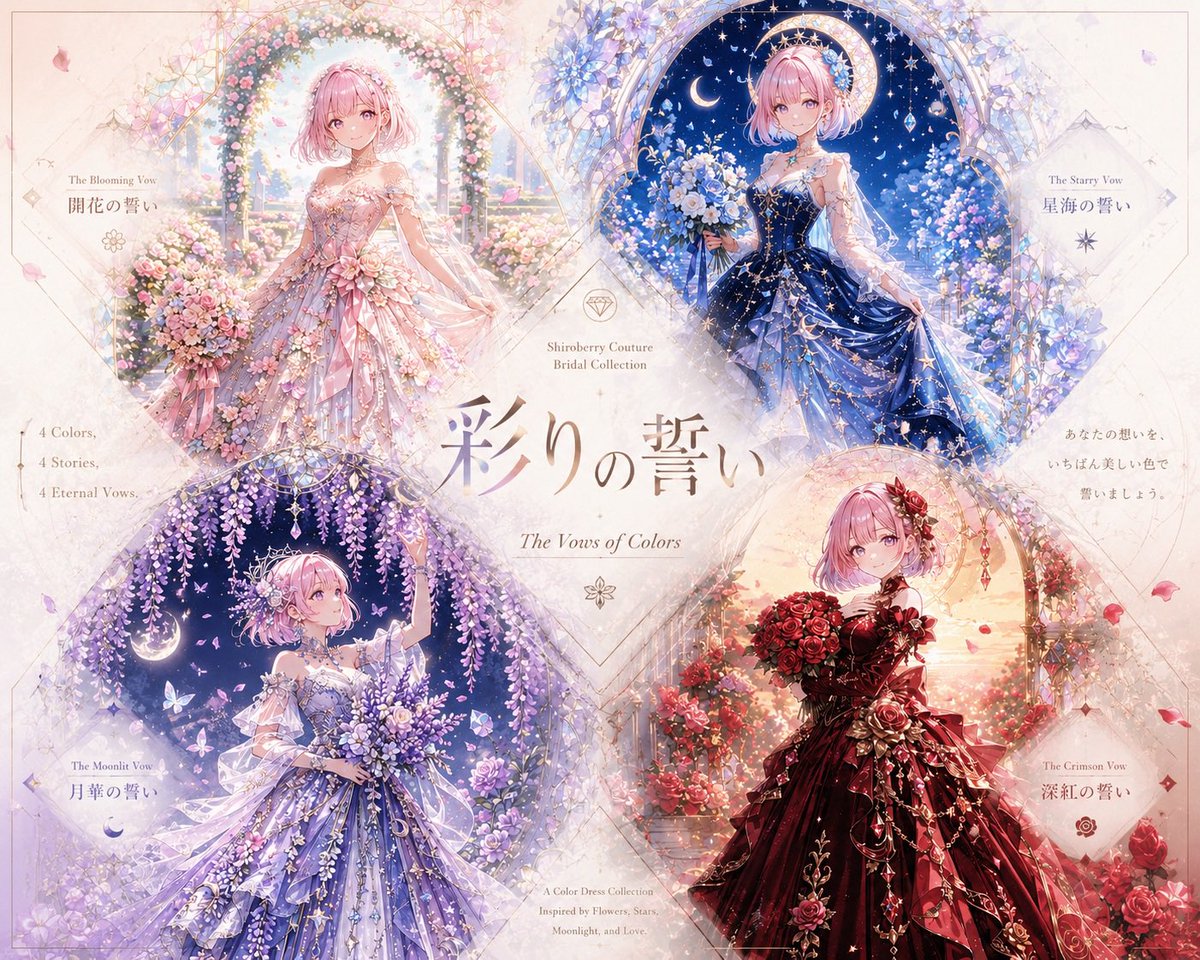 fio_mano's tweet photo. ！突発企画です！

🌸企画開催のお知らせ🌸

あなたのオリジナルキャラクターに、
特別な一着を。

『彩りの誓い』

カラードレスをテーマにした参加型企画を開催します👗✨

色に込めた想い、
キャラクターらしさ、
憧れの一着。

それぞれの「誓い」を、
ぜひドレスで表現してみてください💐

━━━━━━━━━━━━

【開催期間】

本日2026年6月5日 17:00～

2026年6月7日 23:59まで

━━━━━━━━━━━━

【参加条件】

・オリジナルキャラクター限定

・AIイラスト、手描きどちらもOK

・過去作OK

━━━━━━━━━━━━

【参加方法】

・開催ポストを引用

・ハッシュタグ #彩りの誓い を付けて投稿

・タグは #彩りの誓い を含めて2個まで

・1日2投稿まで

※開催ポスト引用は推奨です。
見つけやすくするため、ご協力いただけると嬉しいです✨

━━━━━━━━━━━━

【禁止事項】

・センシティブ表現

・グロテスク表現

・過度な暴力表現

・ヘイト表現

・他者作品の盗用

・無断転載

━━━━━━━━━━━━

皆さまの素敵なカラードレスを楽しみにしております🌸👗💍
