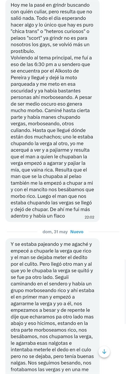 RelatosMedellin's tweet photo. Cruising en Pereira. 🔥 ¿conocen el sitio?

Envíen sus relatos al DM.

#MorboMedellín #CruisingMedellín #Relatosgay
#Exhibicionismogay #VoyeurMedellín #PajerosMedellín https://t.co/5mOvEoaoNI