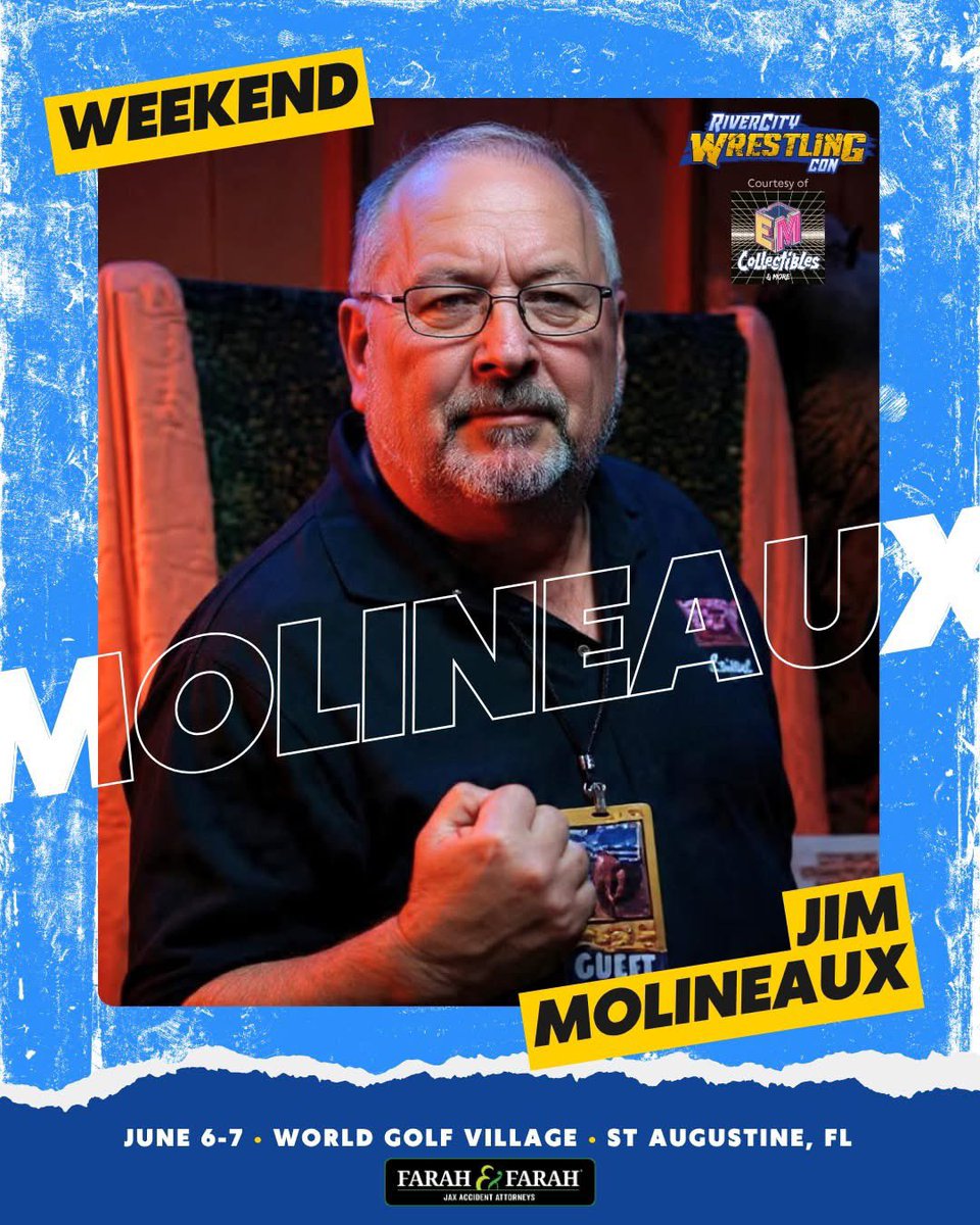 jimmolineaux's tweet photo. ⭐️⭐️2 DAYS AWAY⭐️⭐️
🔥River City Comic Con🔥
SATURDAY &amp; SUNDAY
JUNE 6 &amp; 7
World Golf Village, St. Augustine, Florida

See you there!

EM Collectables
#ECW https://t.co/vRSD849YHm