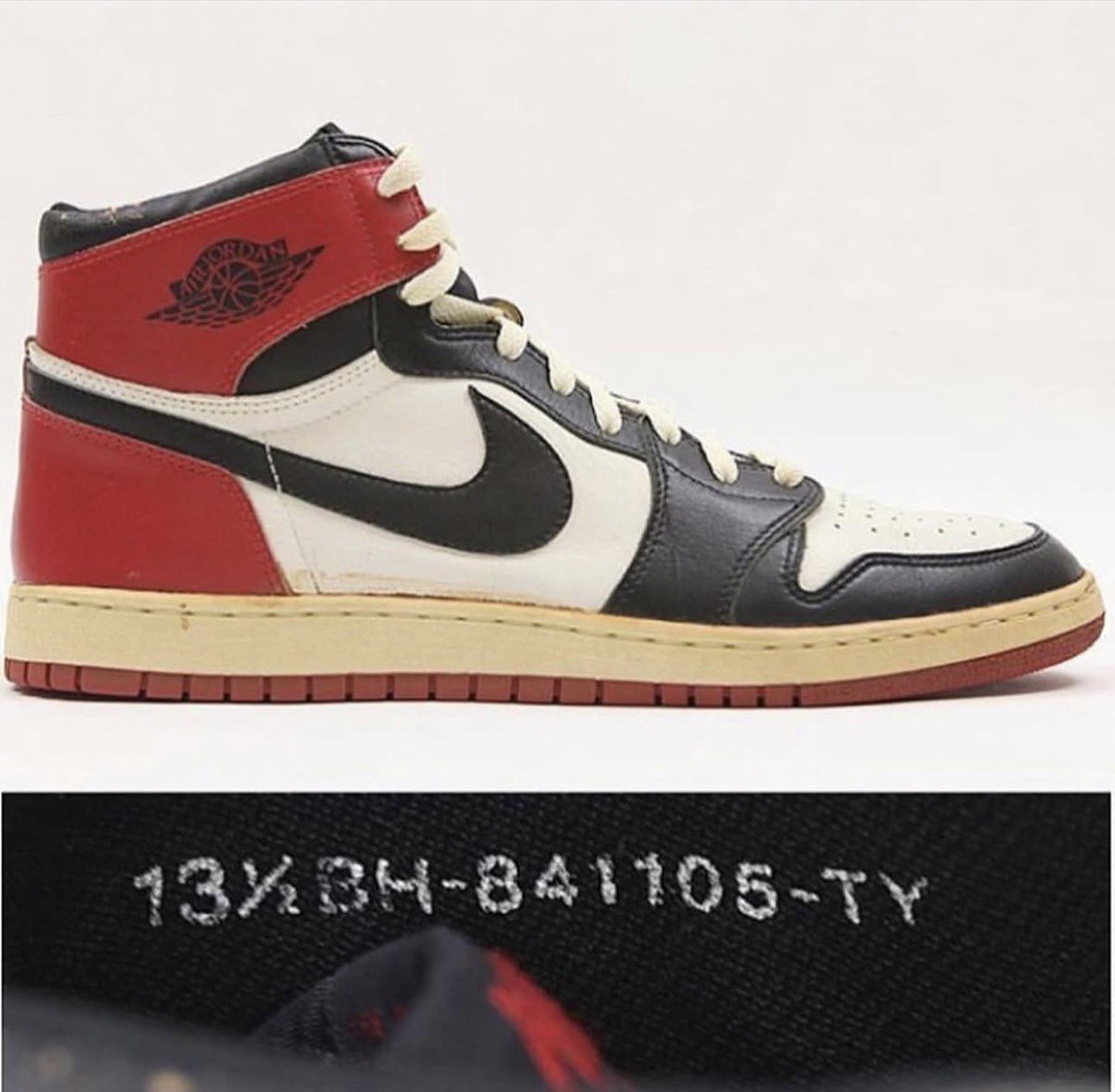 MrUnloved1s's tweet photo. Jordan 1 Guru: Well not this pair specifically. But it was a black toes.

Ever wondered why two of the most prominent collaborators with Jordan Brand both used the black toe colorway or blocking?
Hiroshi to kickstart the remastered program.
Chris Union to usher in a new era of AJ1 collaborations and what the process would look like for years to come ( he set the mark!)

The very first Air Jordan made were black toes. Breds after, (rush to order to get directly to MJ). 🫣 The ones made for the promo shoot said Air Jordan instead of the wings logo.
These were the ones he actually wore in game.

Shot and owed by channelkris 
𝓣𝓱𝓮 𝓕𝓸𝓬𝓾𝓼 𝓲𝓼 𝓛𝓸𝓿𝓮