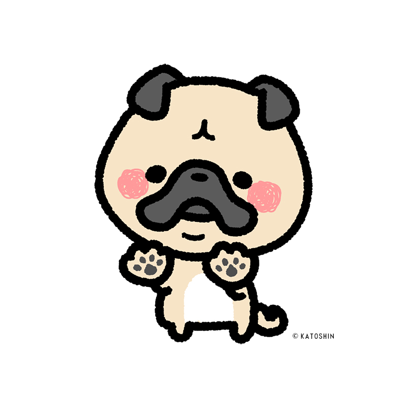 illustrator_kat's tweet photo. ＜奈良のおともだちシリーズ＞

まさかのパグ。
うちの商店街「もちいどのセンター街」では、まあまあパグちゃん遭遇率高めな気がするので仲間入り。

にくきゅう。

#奈良のおともだち
#イラストㅤㅤㅤ
#カトシン
#もちいどのセンター街 https://t.co/icDh9DVSY2