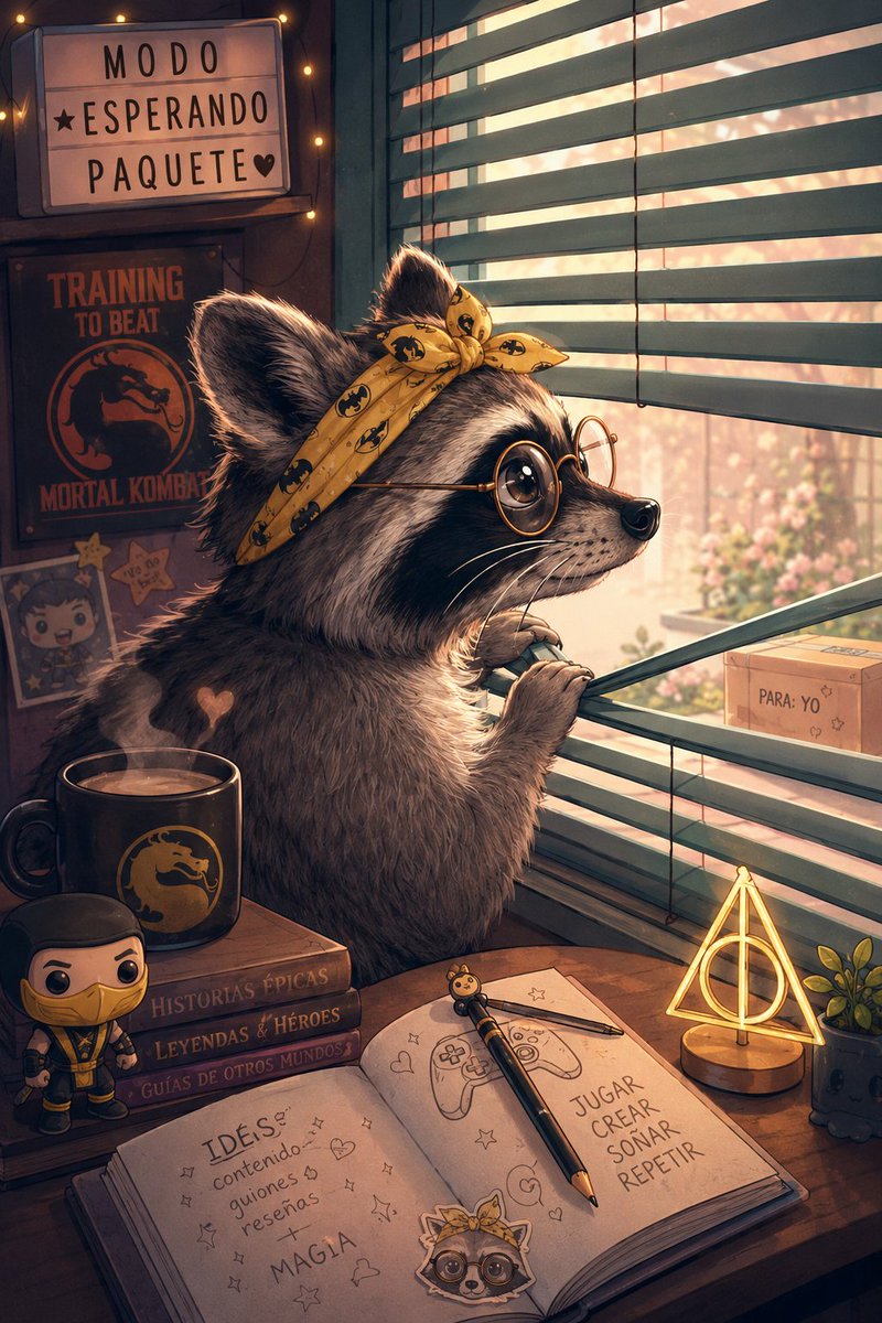 Mapa_chuu's tweet photo. Le pedí a GPT que me hiciera así (mapache, lentes, diadema de tela en la cabeza) esperando un paquete... Que me temo ya no llegó hoy. 🥲
Pero lo que me hizo, hace notar que GPT ya me conoce. 😅😅😅 https://t.co/4gw0ixXclX